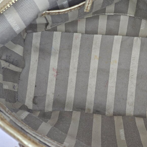 Brahmin Medium Classy Asher Leather Shoulder Tote Bag Gold Tones Calf Hair - Picture 13 of 16